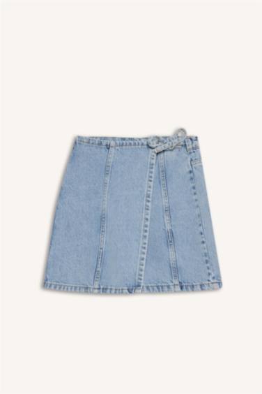 Girl Cotton Denim Skort
