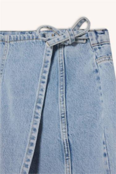 Girl Cotton Denim Skort