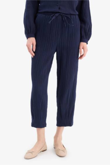 Basic Pocketed Muslin Harem Trousers