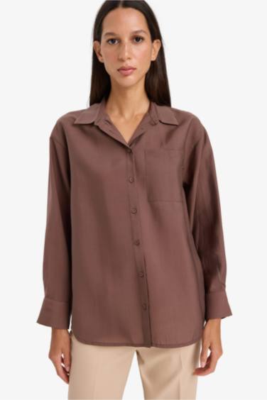 Oversize Fit Modal Long Sleeve Shirt