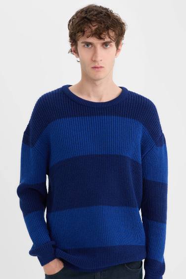 Oversize Fit Crew Neck Knitwear Pullover