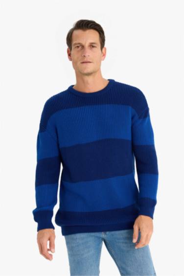 Oversize Fit Crew Neck Knitwear Pullover