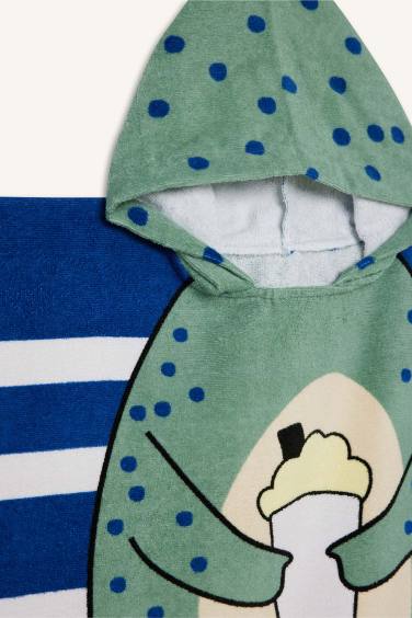 Boy Patterned Cotton Poncho Towel