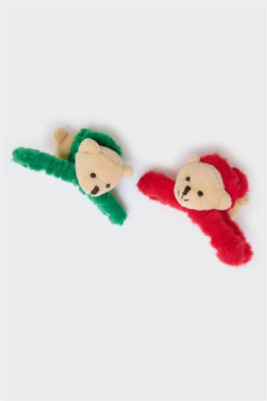 Kadın 2'li Pelüş Ayıcıklı Mandal Toka