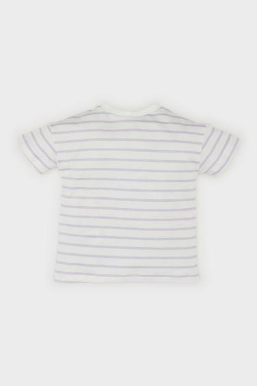 Baby Girl Crew Neck Striped T-Shirt
