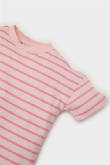 Baby Girl Crew Neck Striped T-Shirt