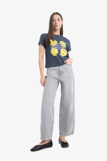 تيشيرت نص ردن مطبوع قصة عادية من لوني تونز