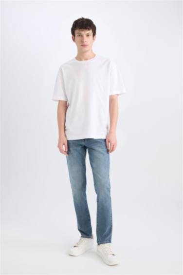 بنطلون جينز بيدرو سليم فيت برجل ضيق وخصر عالي