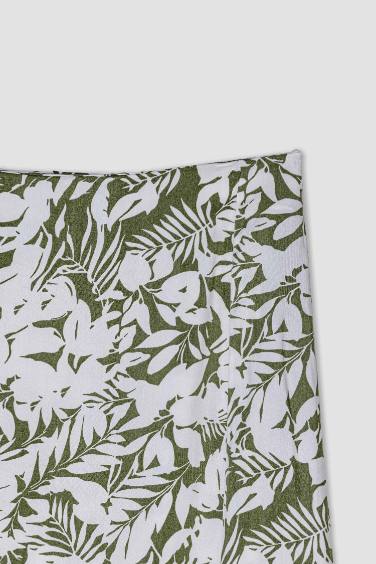 A Cut Floral Midi Skirt