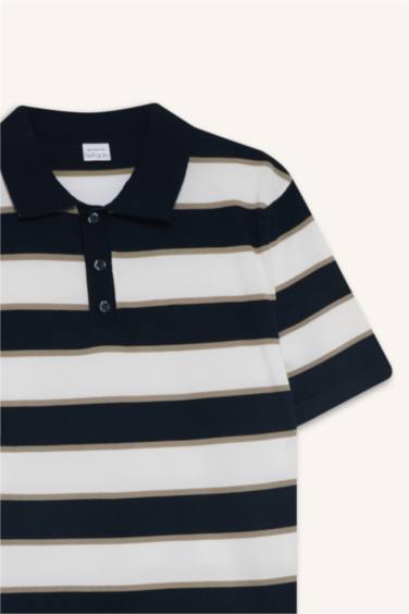 Standart Fıt Triko Kısa Kollu Polo Tişört - Görsel 8