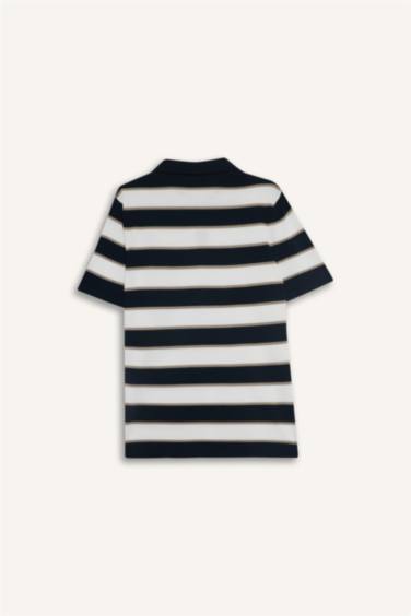 Standart Fıt Triko Kısa Kollu Polo Tişört - Görsel 9