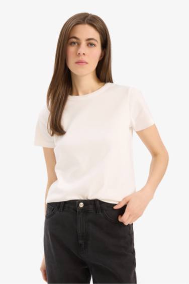 Regular Fit Crew Neck Basic Short Sleeve T-Shirt