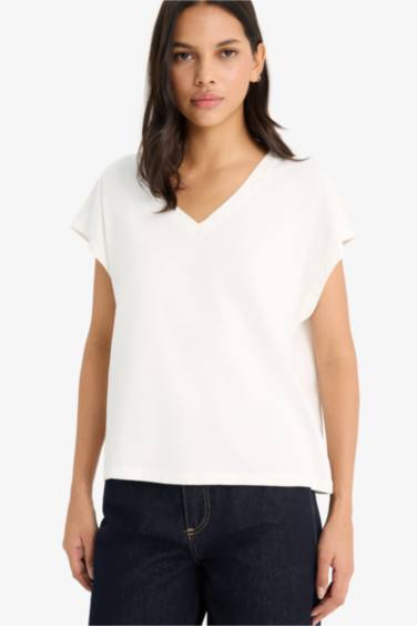 Regular Fit V Neck Basic Premium T-Shirt