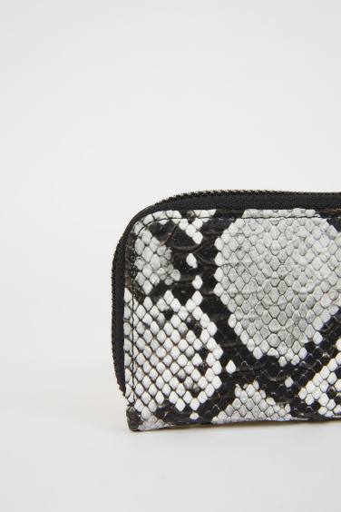 محفظة عملات نسائي بطبعة جلد الثعبان و سحاب