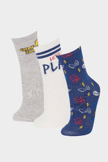 Boy 3 Piece Cotton Long Socks