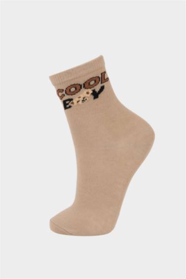 شرابات اولادي طويلة قطن مطبوع - 5 قطع