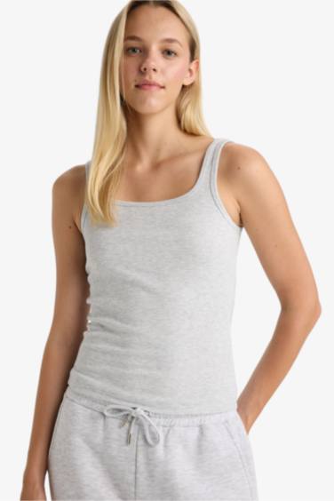 Slim Fit Basic Camisole Round Collar Tank Top