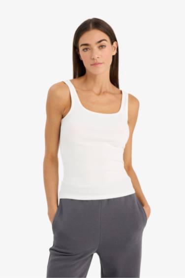 Slım Fıt Fitilli Kaşkorse Atlet - Görsel 3