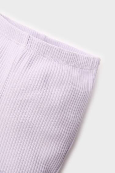 سروال بنات ضيق برجل واسع مضلع