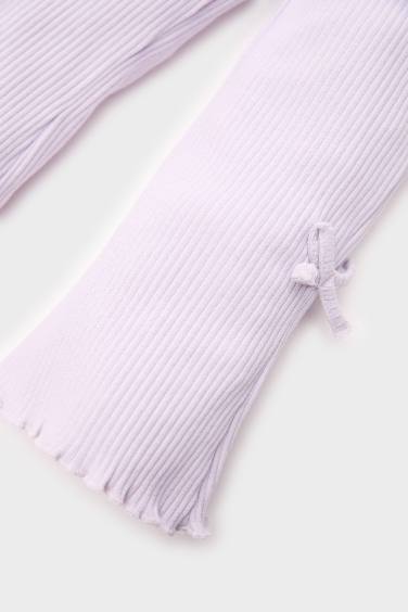 سروال بنات ضيق برجل واسع مضلع