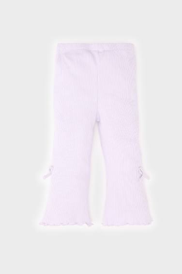 سروال بنات ضيق برجل واسع مضلع