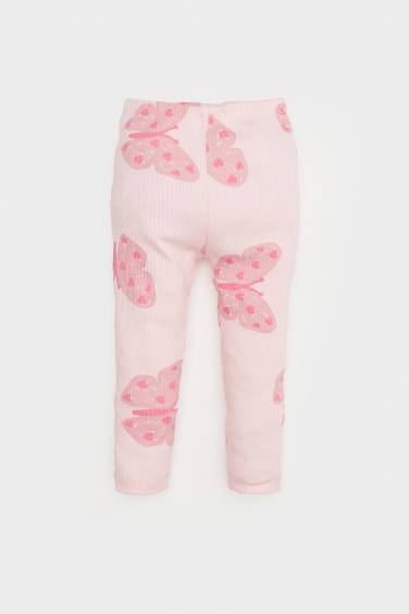 Baby Girl Regular Fit Butterfly Pattern Leggings