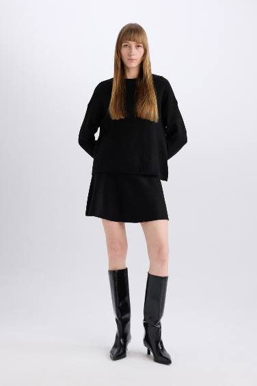 A Form Flounce Knitted Mini Skirt