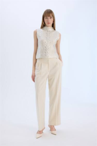 Regular Fit Yarım Balıkçı Yaka Parlak Triko Süveter