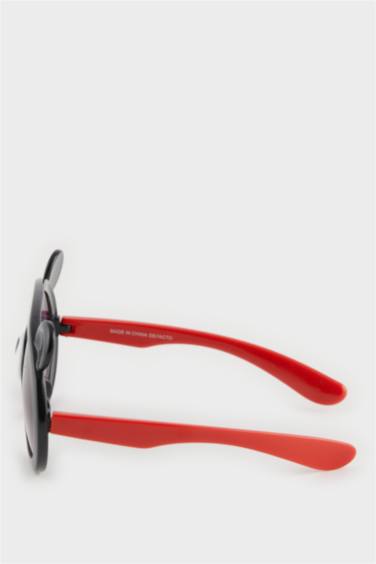 Lunettes de soleil rondes cadre en plastique noir motif ourson pour garçon