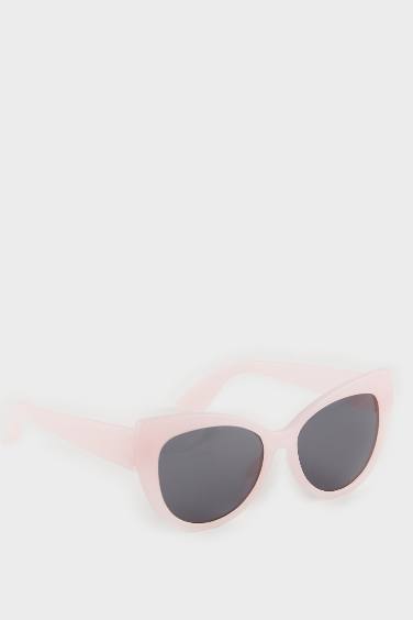 Lunettes de soleil Cat-eye cadre en plastique rose pour fille