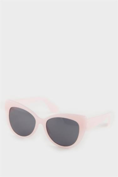 Lunettes de soleil Cat-eye cadre en plastique rose pour fille