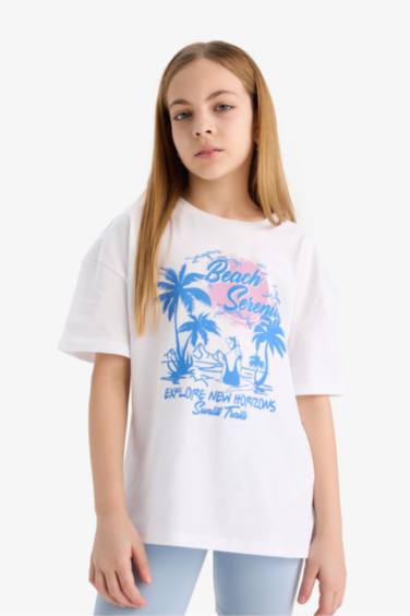 Ensemble T-shirt imprimé et Short leggings pour fille