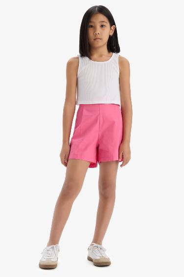 Комплект для девочек из 2-х предметов: майка и шорты из рубчатой ткани
