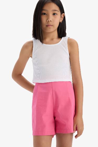 Комплект для девочек из 2-х предметов: майка и шорты из рубчатой ткани