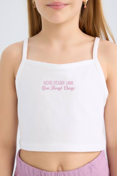 Комплект для девочек из 2-х предметов: майка с принтом и шорты на резинке