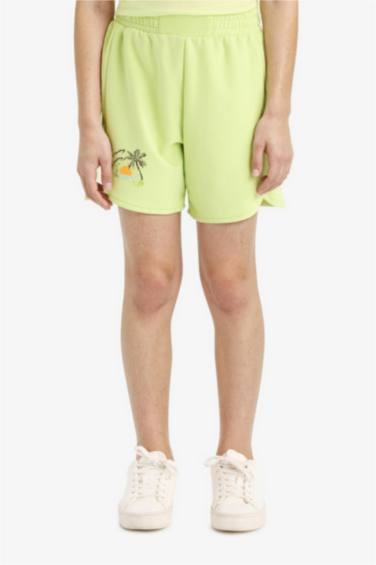 Girl Elastic Waist Printed Shorts