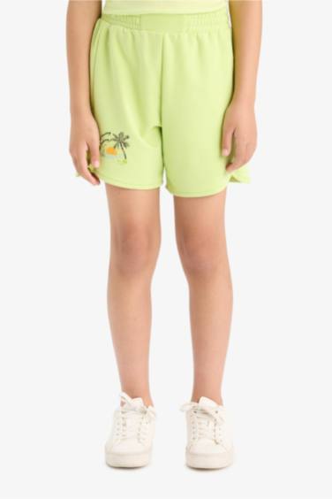 Girl Elastic Waist Printed Shorts