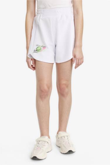 Girl Elastic Waist Printed Shorts