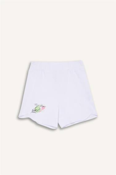 Girl Elastic Waist Printed Shorts