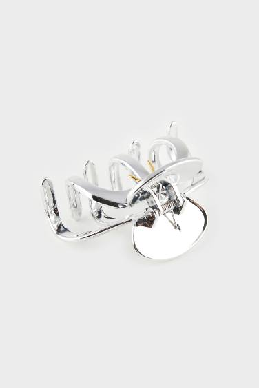 Woman Silver Latch Hair Clips