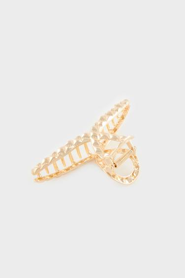 Woman Gold Latch Hair Clips