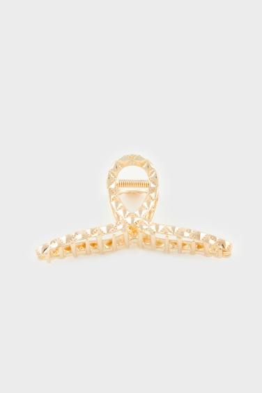 Woman Gold Latch Hair Clips