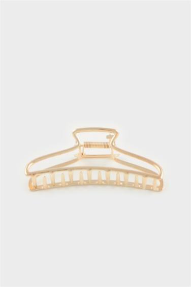 Woman Gold Latch Hair Clips