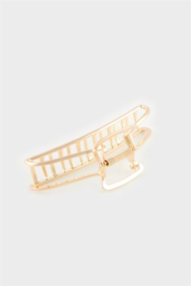 Woman Gold Latch Hair Clips