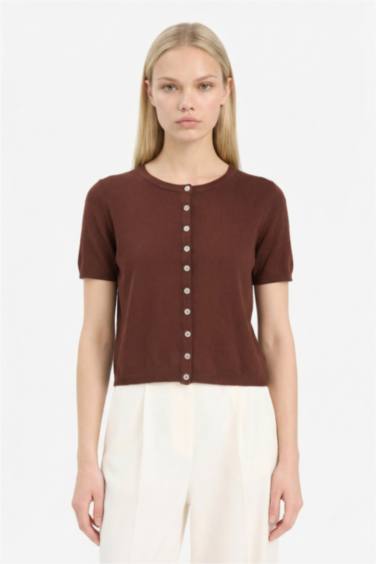 Regular Fit Crew Neck Cardigan