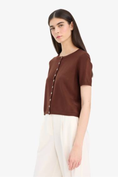 Regular Fit Crew Neck Cardigan