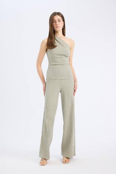 Slim Fit Dar Kesim Fitilli Kaşkorse Basic Düz Pantolon