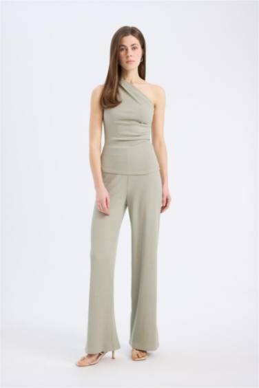 Slim Fit Dar Kesim Fitilli Kaşkorse Basic Düz Pantolon