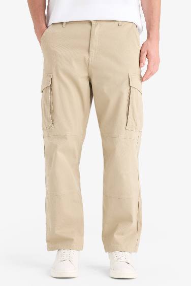 Wide Leg Bol Rahat Kesim Kargo Cepli Geniş Paça Gabardin Pantolon