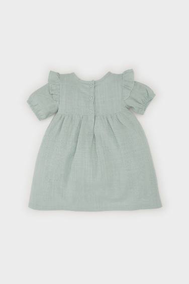 Baby Girl Short Sleeve Flare Poplin Dress